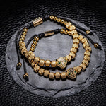 Roman Panther Triple Stack Bracelet Set