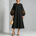 Rachel | Floral Lantern Sleeve Midi Dress