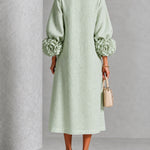 Clara | Floral-Cuff Midi Dress