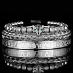 Roman Panther Triple Stack Bracelet Set
