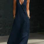 Kathleen - Asymmetric Button Maxi Dress