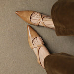 Carmela | Pointed Mules with Crossed Straps