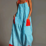 Donna - Striped Suspender Dress