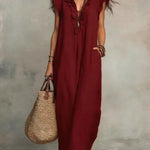 Laura - Boho Ruffle Maxi Dress