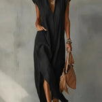 Rebecca - Ruffle Collar V-Neck Dress