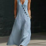 Kathleen - Asymmetric Button Maxi Dress