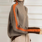 Emily | Herringbone Luxe Turtleneck