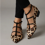 Bridget - Heeled Shoes with Leopard Strap