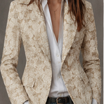 Hélène – Fitted Jacquard Pattern Blazer