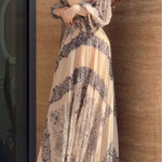 Ethnic-style printed high-neck button-down maxi dress (including belt)