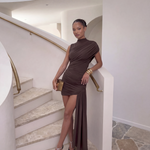 Phoebe Stirling | High Neck Asymmetric Mini Dress For Women