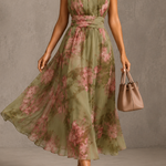 Livia - Elegant Floral Maxi Halter Dress