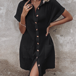 Savannah | Linen Blend Midi Shirt Dress