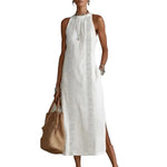 Katlyn - Halter Slit Maxi Dress