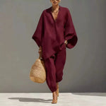Valentina | Elegant Two-Piece Set with Kimono Sleeves and Relaxed Pants