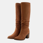 Belén | Knee-High Suede Block Heeled Boots