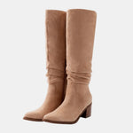 Belén | Knee-High Suede Block Heeled Boots