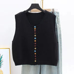 Noelle | COLOR-BUTTON KNIT VEST