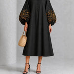 Rachel | Floral Lantern Sleeve Midi Dress