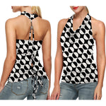 Nadorine Cowl Neck Halter Top Sleeveless Backless Shirt