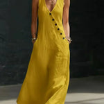Kathleen - Asymmetric Button Maxi Dress
