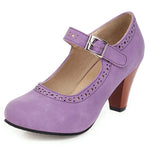 Genevieve | Colourful Mary Jane Heels with Adjustable Strap
