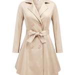 Zeagoo Women's Trench Coats Double-Breasted Coat with Belt