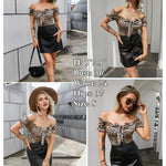 Off Shoulder Puff Sleeve Ruffle Trim Tops Bodysuits - Nadorine (Us Only)