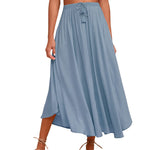 High Waisted Flowy Elastic Skirts , Lightweight Long Skirts - Nadorine (Us Only)