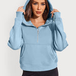 Zeagoo Womens Half Zip Cropped Hoodies