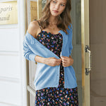 Nadorine Women's Button Down Crochet Sweater Cardigan
