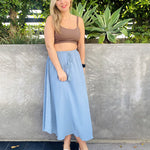 High Waisted Flowy Elastic Skirts , Lightweight Long Skirts - Nadorine (Us Only)