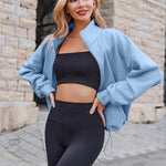 Zeagoo Womens Fleece Jacket Full Zip Crop Hoodie Long Sleeve Pullover Sweatshirts Oversized 2023 Fall Winter Coat