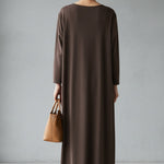 Solid Color V Neck Sweatshirt Dress