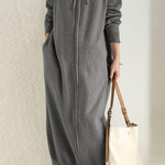 Solid Color Zip-up Oversized Long Hoodie