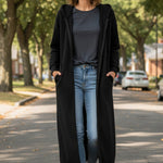 Solid Color Zip-up Oversized Long Hoodie