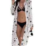Women's Swimsuit Beach Cover Up Cardigan Bathing Suit Button Down Shirt Roll-up Sleeve Bikini Beach Wear S-3XL - Nadorine (Us Only)