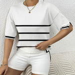 Nadorine Knit Short Sleeve Tops