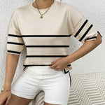 Nadorine Knit Short Sleeve Tops