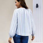 Tie Knot Front Tops Cotton Blouse Shirts - Nadorine (Us Only)