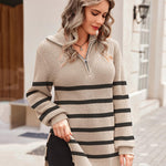 Nadorine Long Sleeve Oversized Knit Sweater Tops
