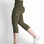 Butt Lifting Biker Capris Leggings High Waist Flap Pocket Workout Capris Gym Pants