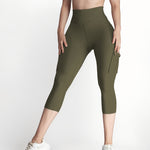 Butt Lifting Biker Capris Leggings High Waist Flap Pocket Workout Capris Gym Pants