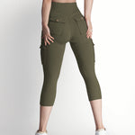 Butt Lifting Biker Capris Leggings High Waist Flap Pocket Workout Capris Gym Pants