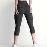 Butt Lifting Biker Capris Leggings High Waist Flap Pocket Workout Capris Gym Pants