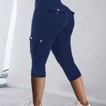 Butt Lifting Biker Capris Leggings High Waist Flap Pocket Workout Capris Gym Pants