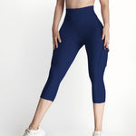 Butt Lifting Biker Capris Leggings High Waist Flap Pocket Workout Capris Gym Pants