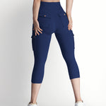 Butt Lifting Biker Capris Leggings High Waist Flap Pocket Workout Capris Gym Pants