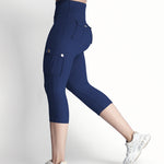 Butt Lifting Biker Capris Leggings High Waist Flap Pocket Workout Capris Gym Pants