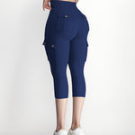 Butt Lifting Biker Capris Leggings High Waist Flap Pocket Workout Capris Gym Pants